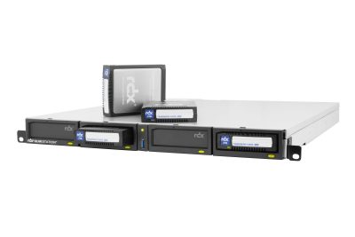 RDX QuikStation 4 RM, 4-Bay, 2x 1Gb Ethernet attached Removable Disk Array, 1U Rackmount