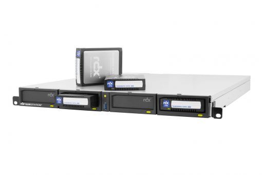 RDX QuikStation 4 RM, 4-Bay, 2x 1Gb Ethernet attached Removable Disk Array, 1U Rackmount