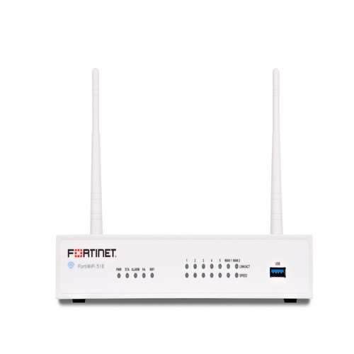 FortiWiFi 51E w/ 7 x GE RJ45 ports (Including 2 x WAN port, 5 x Switch ports), Wireless (802.11a/b/g/n), 32GB SSD onboard storage,Max managed FortiAPs (Total / Tunnel) 10 / 5