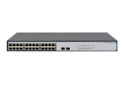 HPE 1420 24G 2SFP Switch, 24 x GIG Ports + 2 x SFP Ports, Unmanaged, Limited Lifetime Warranty
