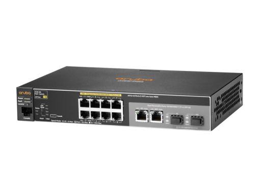 Aruba 2530 8G PoE+ Switch, Layer 2, 8 x GIG + 2 x SFP Ports, Managed, Limited Lifetime Warranty