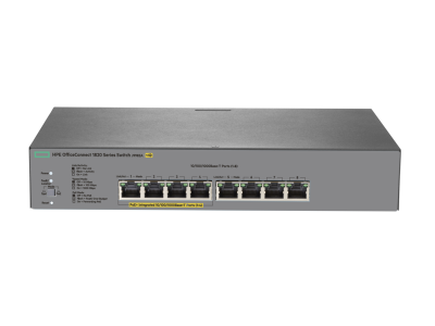 HPE 1820 8G PoE+ (65W) Switch, 4 x GIG PoE+ & 4 x GIG Ports, Layer 2, Web-Managed, Limited Lifetime Warranty