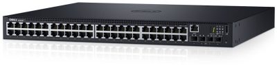 Dell EMC Switch N1548P, 48 x  PoE+ 1GbE + 4 x 10GbE SFP+ Fixed Ports Stacking IO to PSU Airflow AC