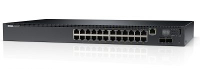 Dell EMC Switch N2024P, Layer 2, 24 x PoE+ 1GbE + 2 x 10GbE SFP+ Fixed Ports Stacking IO to PSU Airflow AC
