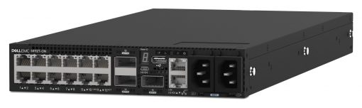 Dell EMC S4112T-ON Switch, 12 x 10GBaseT, 3 x 100GbE QSFP28, IO to Fan, 2 x AC PSU OS10