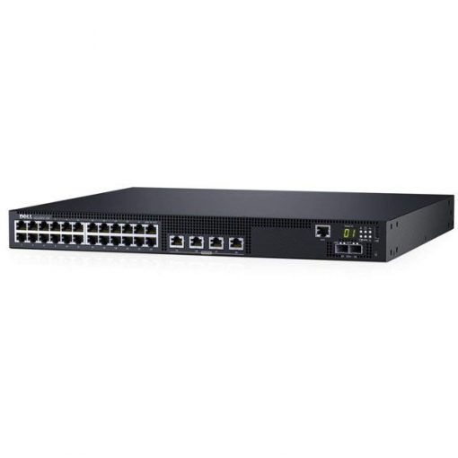 Dell EMC Switch N2128PX, Layer 3, 24 x 1GB PoE+, 4 x 2.5GbE UPoE+, 2 x 10GbE SFP+, Fixed Ports Stacking IO to PSU Airflow, 1 x AC PSU