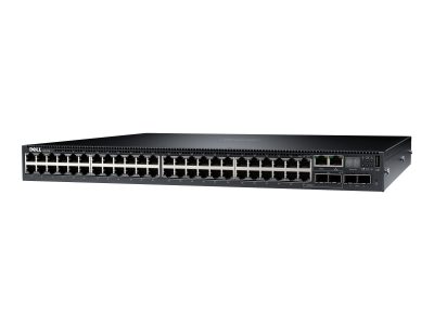Dell EMC N3048ET-ON Switch, 48 x 1Gb, 2 x SFP+ 10GbE, 2 x GbE SFP Combo Ports, Layer 3, Stacking IO to PSU Airflow, 1 x AC PSU