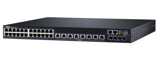 Dell EMC Switch N3132PX-ON, Layer 3, 24 x 1Gb PoE+ 8 x 2.5/5GbE, 4 x 10GbE SFP+, Fixed Ports IO to PSU Airflow, 1 x 1100W