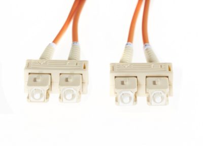 5m SC-SC OM1 Multimode Fibre Optic Duplex Patch Lead : 2mm Oversleeving | Orange
