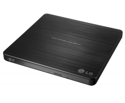 LG EXTERNAL USB DVD WRITER, CDRW(24x), DVDRW(24/8x), RETAIL BOX, ULTRA SLIM, BLACK, 2YR