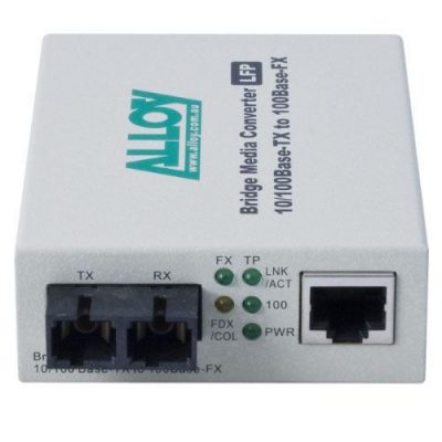 Alloy 100Mbps Standalone/Rackmount Media Converter 100Base-TX (RJ-45) to 100Base-FX (SC), 2Km