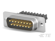 AMPLIMITE HDE, IDC D-Sub Connectors, Plug, Shielded, Wire-to-Wire, 15 Position, 2.743mm [.108in] Centerline, 2 Row, Connector Assembly