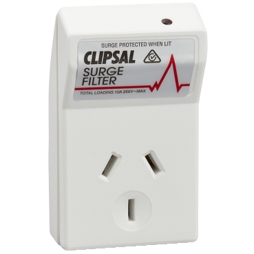 CLIPSAL Plug Adaptor, Surge Filter, 250V, 10A