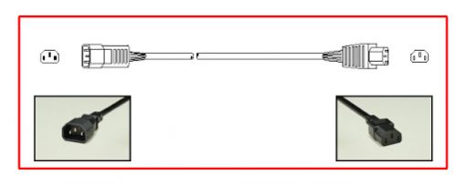 UNIVERSAL (UL,CSA,VDE,CCC) APPROVALS) 10 AMPERE-250 VOLT, IEC 60320 C-14, C-13 DETACHABLE POWER SUPPLY CORD, 2 POLE-3 WIRE GROUNDING (2P+E),18/3 AWG, SJTO, 105Â°C, 5.0 METERS (16FT.-5IN.) (197