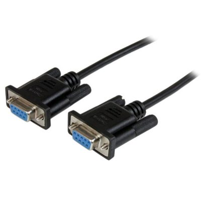 StarTech 1m Black DB9 RS232 Serial Null Modem Cable FF - DB9 Female to Female - 9 pin RS232 Null Modem Cable - 1 meter Black