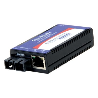 Miniature Media Converter, 1000TX/SX, Single-mode 1310nm, 10km, SC type, w/ AC adapter