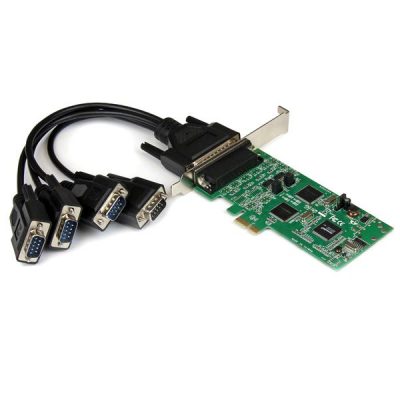 4-port RS-232/422/485 low-profile PCI Express x1 serial board (includes DB9 male cable)