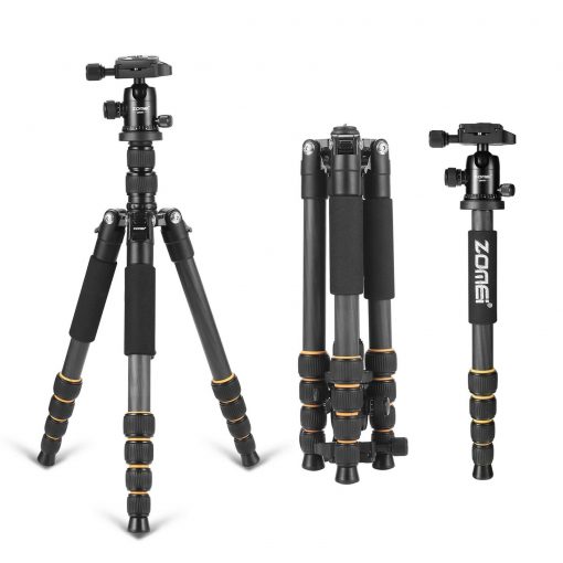 Q666C Portable Traveling Tripod With Ballhead For DSLR Camera