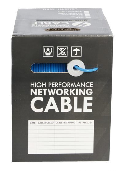 4C | Cat 6 UTP LAN Cable with Solid Conductors 305m/Reel box BLUE