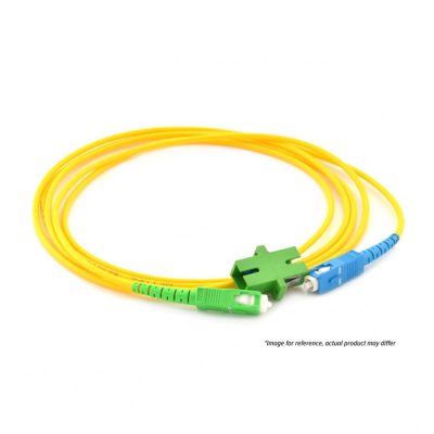 3m LC-SC OM3 Multimode Fibre Optic Duplex Patch Lead : 2mm Oversleeving | Aqua
