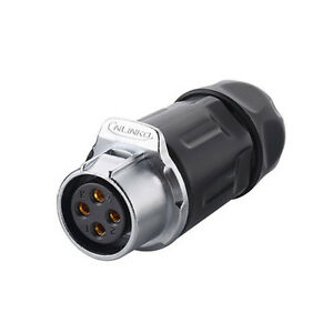 Industrial IP67 4-Pin Connector Female Blue (10mm) (DC Power Connector)