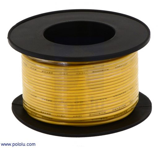 Stranded Wire: Yellow, 28 AWG, 90 Feet