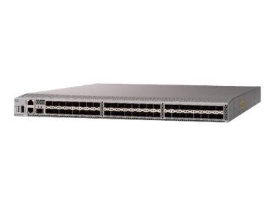 Cisco MDS 9148T 32G FC switch, w/ 48 active ports + 48x32G SW Optics, 4 Fans, 2 PSUs, Port Side Intake DS-C9148T-48PITK9