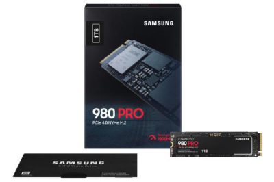 Samsung 980 PRO 1TB, 3-bit MLC V-NAND, M.2 (2280), NVMe 1.3c, R/W(Max) 7,000MB/s/5,000MB/s, 1,000K/1,000K IOPS, 600TBW, 5 Years Warranty MZ-V8P1T0BW