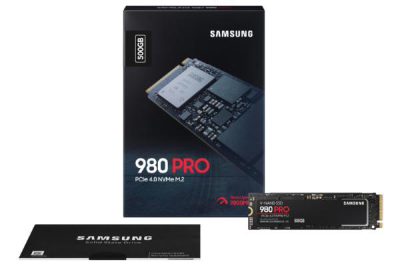 Samsung 980 PRO 500GB, 3-bit MLC V-NAND, M.2 (2280), NVMe 1.3c, R/W(Max) 6,900MB/s/5,000MB/s, 1,000K/1,000K IOPS, 300TBW, 5 Years Warranty MZ-V8P500BW