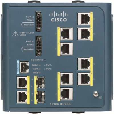 Cisco IE 3000 Switch, 8 10/100 + 2 T/SFP IE-3000-8TC