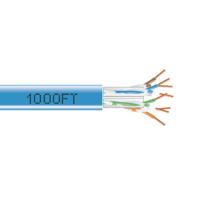 Black Box CAT6A 650-MHz Solid Ethernet Bulk Cable - Unshielded (UTP), CMR PVC, Blue, 1000-ft. (304.8-m) Spool C6ABC50-BL-1000
