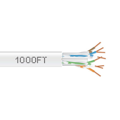 Black Box CAT6A 650-MHz Solid Ethernet Bulk Cable - Unshielded (UTP), CMR PVC, White, 1000-ft. (304.8-m) Spool C6ABC50-WH-1000