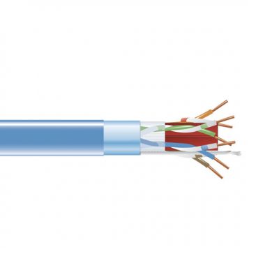 Black Box GigaBase® CAT6A 650-MHz Solid Ethernet Bulk Cable - Shielded (F/UTP), CMR PVC, Blue, 1000-ft. (304.8-m) Spool C6ABC50S-BL-1000