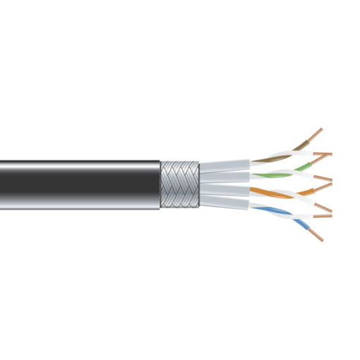 Black Box CAT6 250-MHz Stranded Ethernet Bulk Cable - Shielded (S/FTP), CM PVC, Black, 1000-ft. (304.8-m) Spool EVNSL0272BK-1000