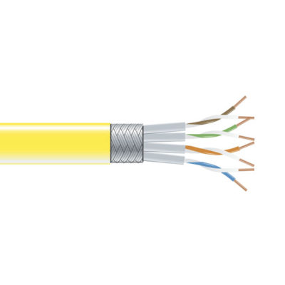 Black Box CAT6 250-MHz Stranded Ethernet Bulk Cable - Shielded (S/FTP), CM PVC, Yellow, 1000-ft. (304.8-m) Spool EVNSL0272YL-1000