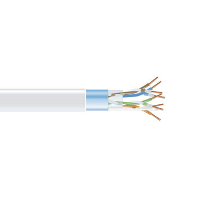 Black Box CAT5e 350-MHz Solid Ethernet Bulk Cable - Shielded (F/UTP), CMR PVC, White, 1000-ft. (304.8-m) Spool EVNSL0505A-1000