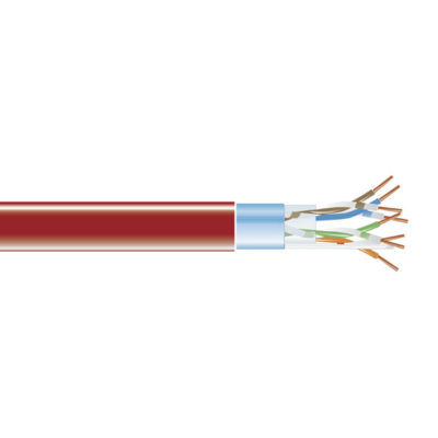 Black Box CAT5e 350-MHz Solid Ethernet Bulk Cable - Shielded (F/UTP), CMR PVC, Red, 1000-ft. (304.8-m) Spool EVNSL0506A-1000