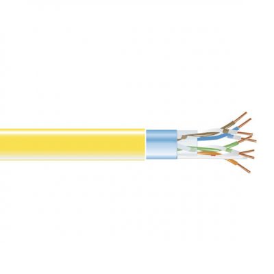 Black Box GigaBase® CAT5e 350-MHz Solid Ethernet Bulk Cable - Shielded (F/UTP), CMP Plenum, Yellow, 1000-ft. (304.8-m) Spool EVNSL0514B-1000