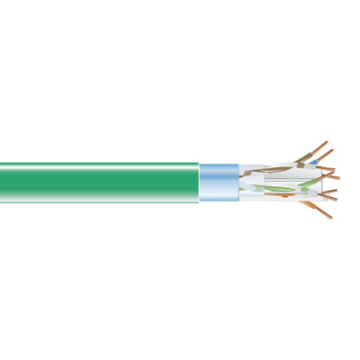 Black Box CAT6 400-MHz Solid Ethernet Bulk Cable - Shielded (F/UTP), CMP Plenum, Green, 1000-ft. (304.8-m) Spool EVNSL0617A-1000