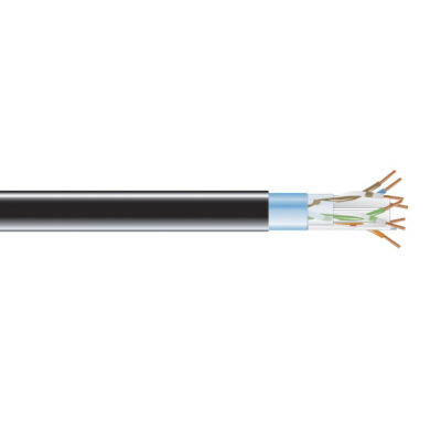 Black Box CAT6 400-MHz Solid Ethernet Bulk Cable - Shielded (F/UTP), CMP Plenum, Black, 1000-ft. (304.8-m) Spool EVNSL0618A-1000