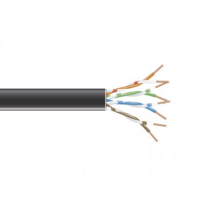 Black Box GigaBase® CAT6 550-MHz Stranded Ethernet Bulk Cable - Unshielded (UTP), CM PVC, Black, 1000-ft. (304.8-m) Spool EVNSL0647A-1000