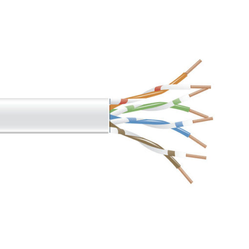 Black Box GigaBase® CAT6 550-MHz Stranded Ethernet Bulk Cable - Unshielded (UTP), CM PVC, White, 1000-ft. (304.8-m) Spool EVNSL0650A-1000