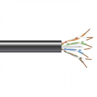 Black Box GigaBase® CAT6 250-MHz Solid Ethernet Bulk Cable - Unshielded (UTP), CMR PVC, Black, 1000-ft. (304.8-m) Spool EYN0614A-1000
