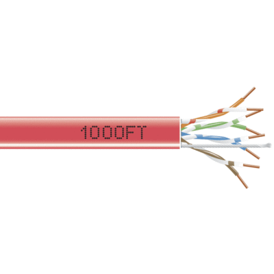Black Box CAT5e 350-MHz Solid Ethernet Bulk Cable - Unshielded (UTP), CMR PVC, Red, 1000-ft. (304.8-m) Pull-Box EYN849A-PB-1000