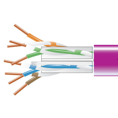 Black Box CAT6 550-MHz Solid Ethernet Bulk Cable - Unshielded (UTP), CMP Plenum, Purple, 1000-ft. (304.8-m) Pull-Box EYN865B-PB-1000