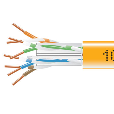 Black Box CAT6 550-MHz Solid Ethernet Bulk Cable - Unshielded (UTP), CMP Plenum, Orange, 1000-ft. (304.8-m) Pull-Box EYN867B-PB-1000