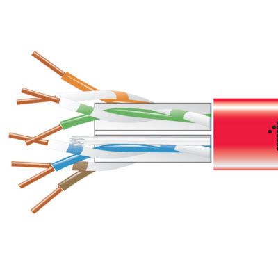 Black Box CAT6 550-MHz Solid Ethernet Bulk Cable - Unshielded (UTP), CMP Plenum, Red, 1000-ft. (304.8-m) Pull-Box EYN869B-PB-1000