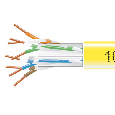 Black Box CAT6 550-MHz Solid Ethernet Bulk Cable - Unshielded (UTP), CMP Plenum, Yellow, 1000-ft. (304.8-m) Pull-Box EYN873B-PB-1000