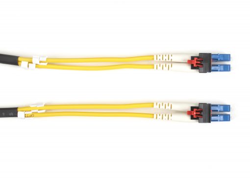 Black Box LockPORT OS2 9/125 Singlemode Fiber Optic Patch Cable - OFNR PVC, Key Locking FOR-KL-SM-015M-LCLC
