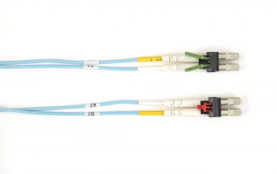 Black Box LockPORT OM3 50/125 Multimode Fiber Optic Patch Cable - OFNR PVC, Secure/Key Locking FOR-SK-10-005M-LCLC